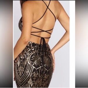 Windsor Black and Gold Dress size s